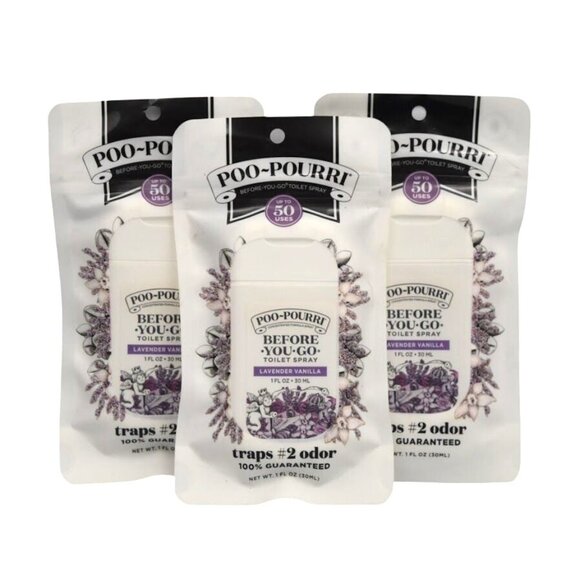3 Poo-Pourri Before You Go Lavender Vanilla Toilet Spray 1 Fl Oz - Picture 1 of 6